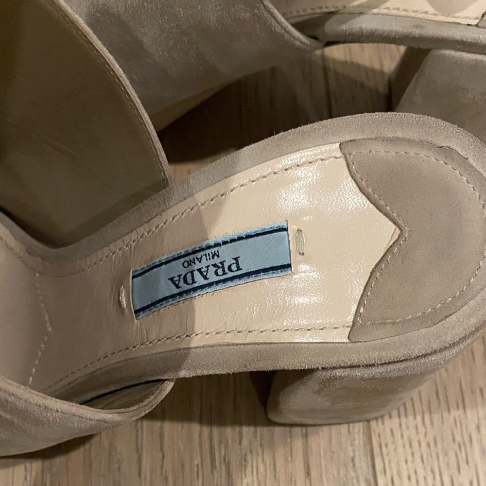 Prada Open Toe Block Heel